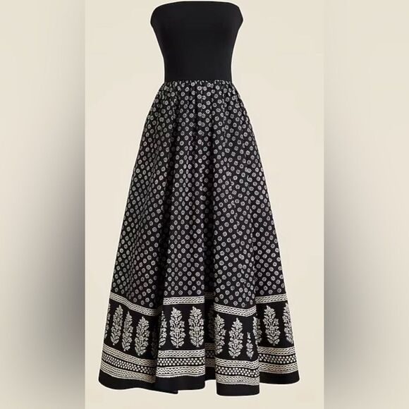 J. Crew Dresses & Skirts - J.Crew J.Crew Strapless mixy dress in block print NWT Size M